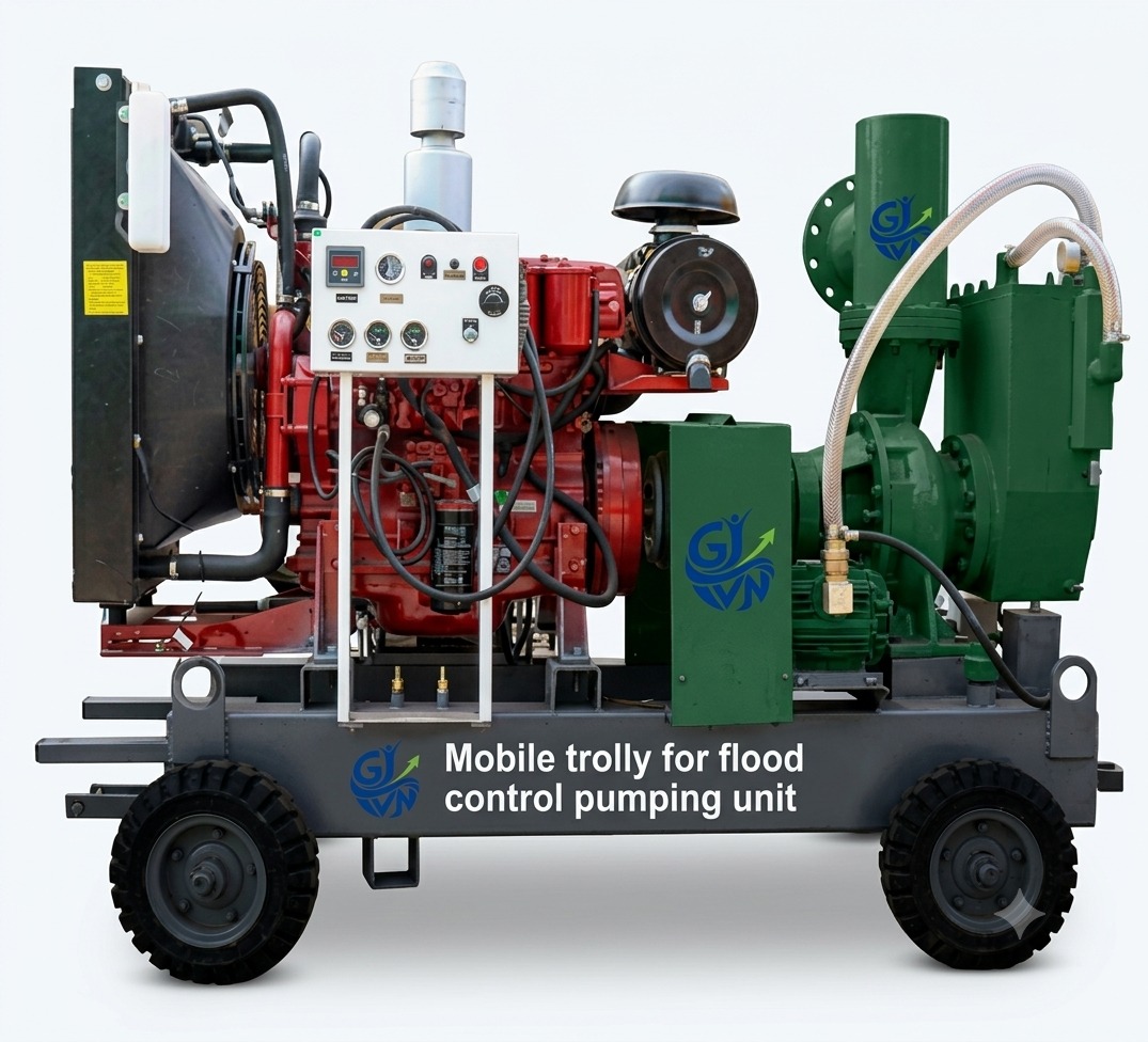 Mobile flood-control pumping unit